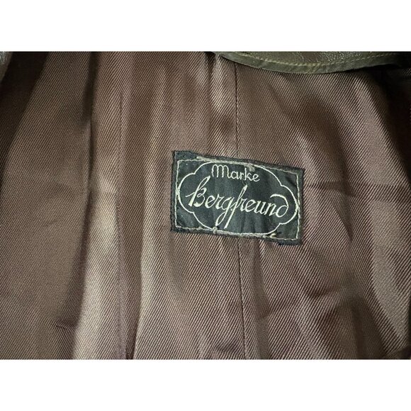 Bergfreund German leather coat trench coat sz 50 40's WWII Era Collectible VTG - Picture 2 of 7